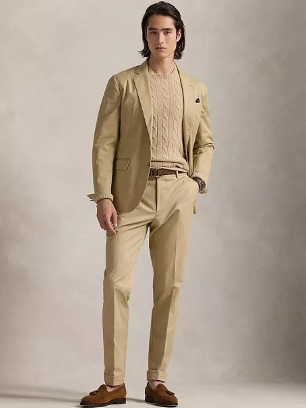 Polo by Ralph Lauren Men’s Polo Unconstructed Modern Suit Jacket Monumental Tan